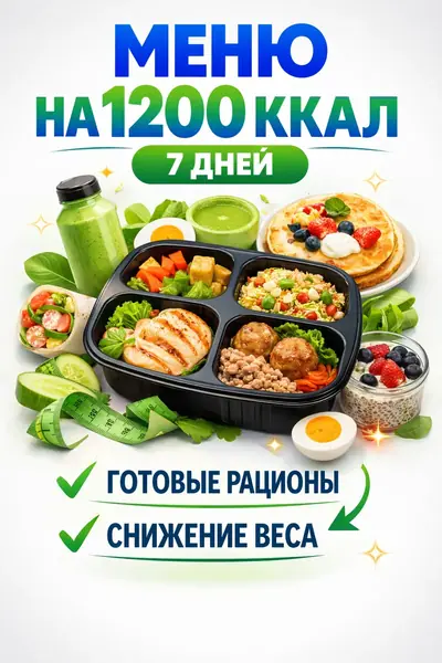 Меню на 1200 ккал: 7 дней