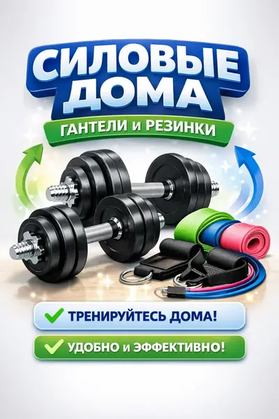 Силовые дома: гантели и резинки